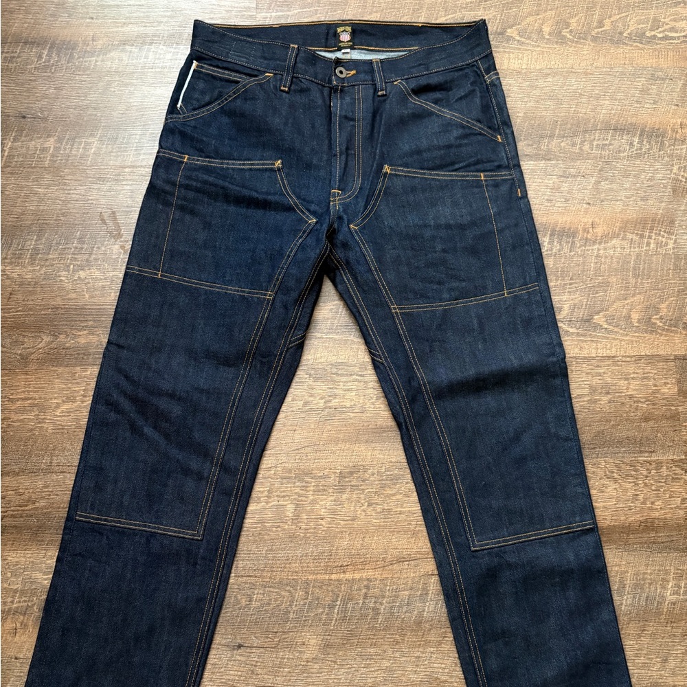Brave Star Die Hard Double Knee Gusset 12 oz Woodman Cone Mill Selvage Denim.